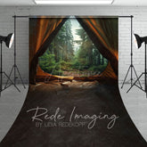 Aperturee - Aperturee Summer Natural Forest Scenery Tent Sweep Backdrop